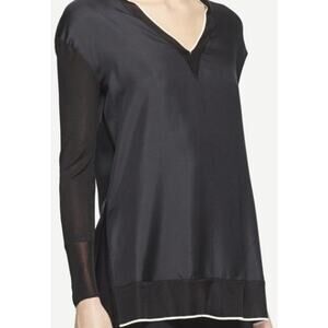 Rag & Bone Black Silk V-Neck Popover Tunic Top sz XS
